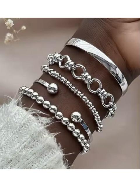 Other Designers Japanese Brand - 5pc High-Polish Bracelet Set - Industrial Stack