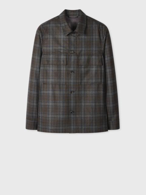 Paul Smith Brown Check Wool Overshirt