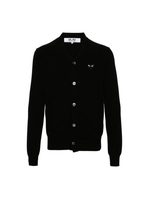 Comme des Garçons PLAY V-Neck Cardigan Black Emblem Unisex