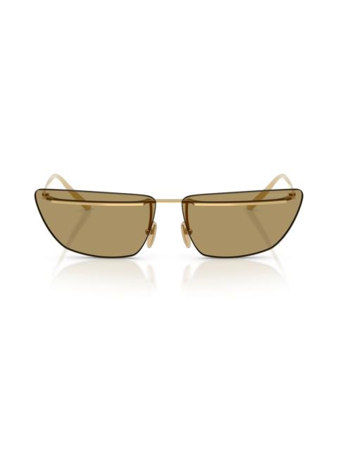 Prada Prada 64mm Oversize Butterfly Sunglasses in Gold /Green Olive at Nordstrom
