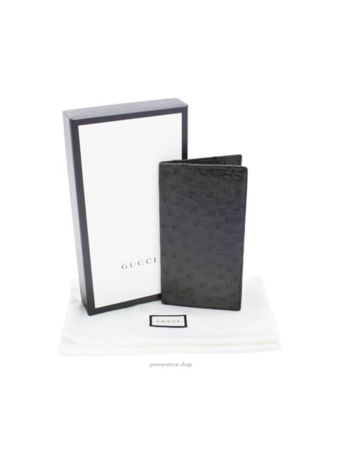 GUCCI Gucci Long Wallet - Olive Brown Ostrich Leather