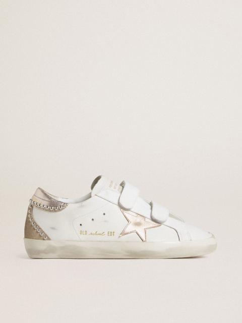 Golden Goose Women’s Old School LTD with rose gold metallic leather star and heel tab