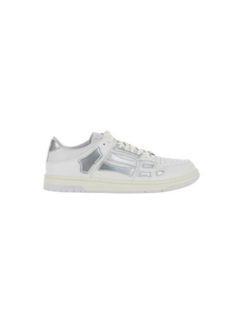 'skel Top Low' White Sneakers With Skeleton Patch In Leather Man