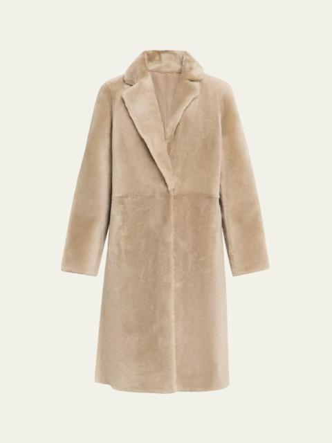Yves Salomon Ironed Lamb Shearling Coat