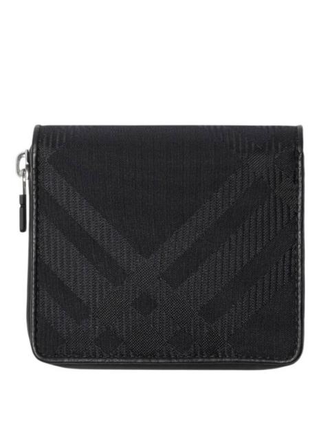 Burberry Burberry Check Pattern Jacquard Medium Zip Wallet