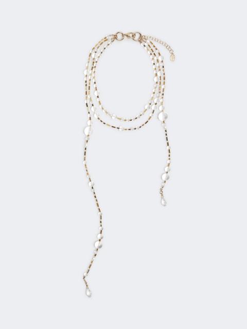 WEEKEND Max Mara Multi-strand metal and glass necklace - OPTICAL WHITE