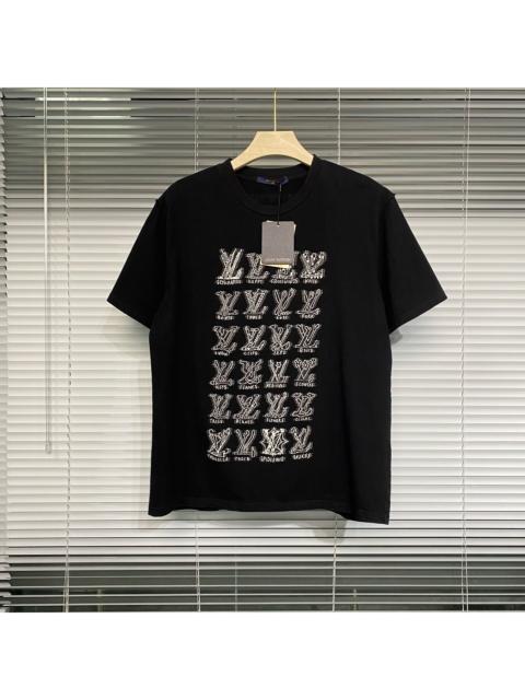 Louis Vuitton Louis Vuitton Gesture Jacquard All-Over Print Black Short Sleeve T-Shirt