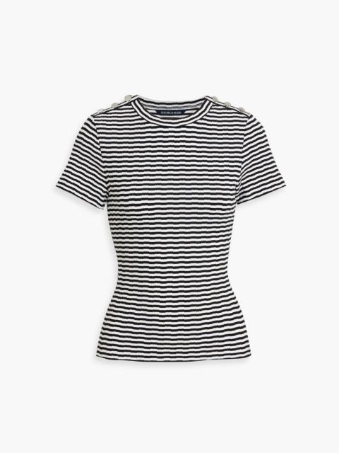 VERONICA BEARD The Draya striped ribbed cotton-blend T-shirt