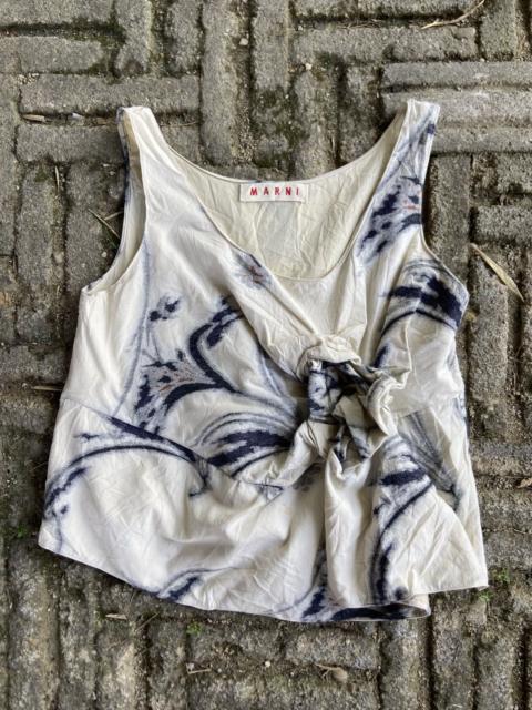 Marni Marni abstract print knotted detail top.