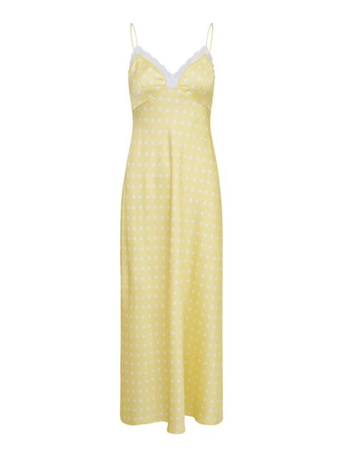 LoveShackFancy Manuela Sheer Maxi Dress yellow