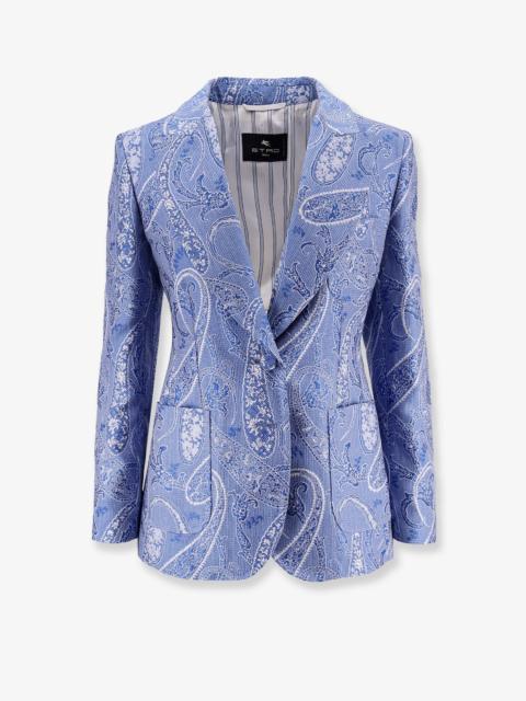 Etro Silk Blend Single-Breasted Blazer
