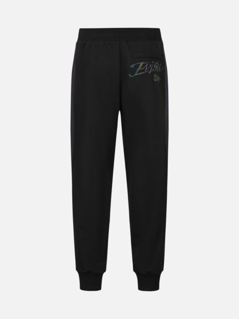 EVISU Panel Blocking with Colorful Logo Print Relax Fit Sweatpants