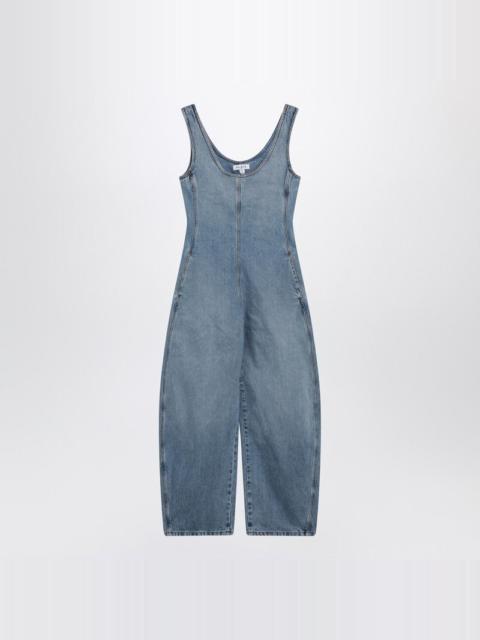 Alaïa Rounded Denim Jumpsuit In Washed Blue
