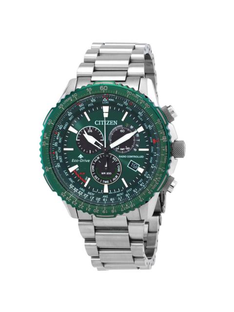Other Designers Citizen Promaster Air A-T World Time Chronograph GMT Green Dial Men's Watch CB5004-59W