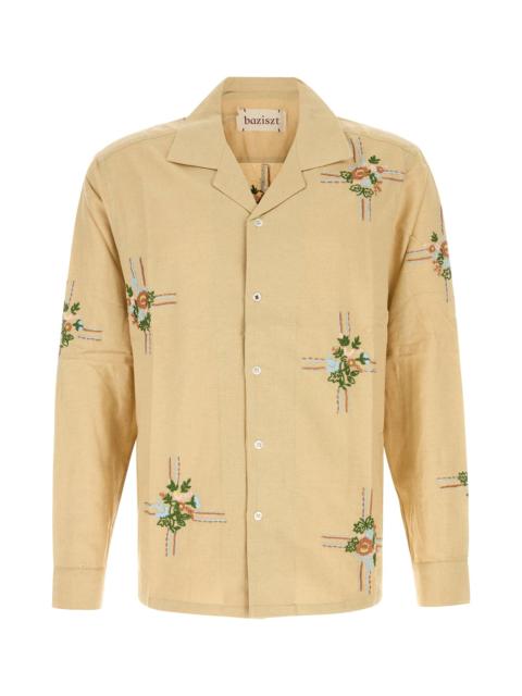 baziszt Beige silk Cabin shirt