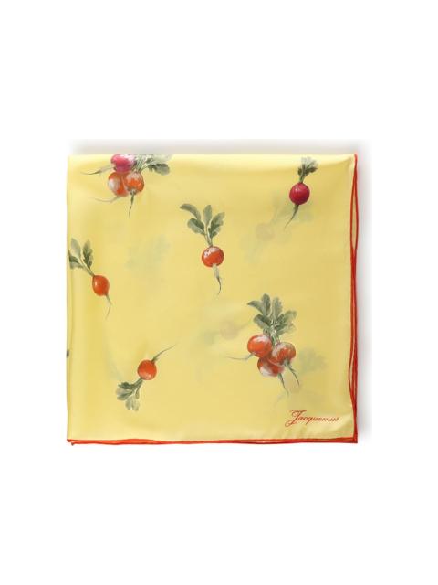 JACQUEMUS 'le Foulard Raddish' Silk Scarf With Print