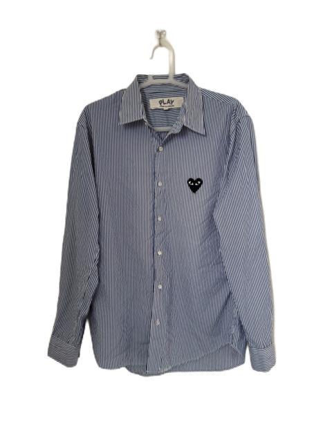 Comme des Garçons Homme Plus COMME DES GARCONS PLAY STRIPE BUTTON UP BLACK LOVE EMOJI
