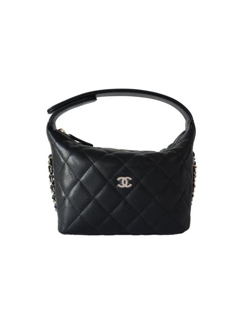 CHANEL Chanel Caviar Quilted Hobo Bags Black
