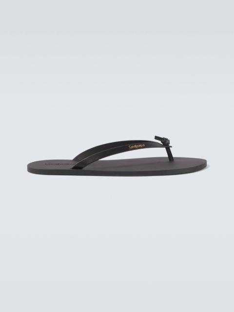 SAINT LAURENT Leather thong sandals