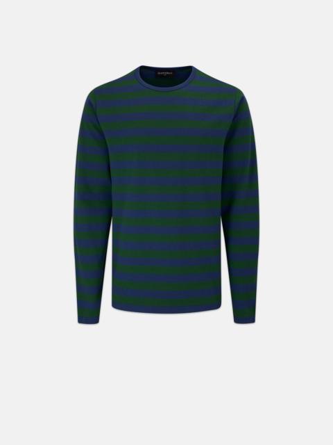 GLOVERALL Men's Long Sleeve Top Navy/Green