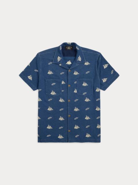 RRL by Ralph Lauren Nautical-Embroidered Piqué Camp Shirt