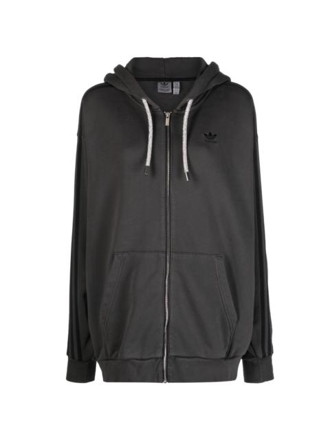 logo-embroidered hooded jacket