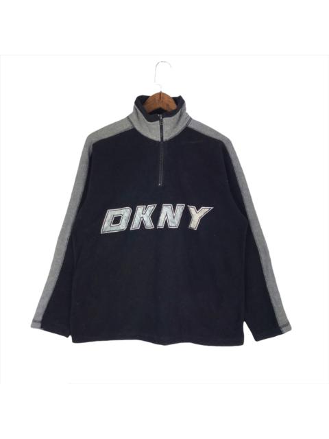 Other Designers Streetwear - Vintage DKNY Half Zip Spell Out Logo Sweater