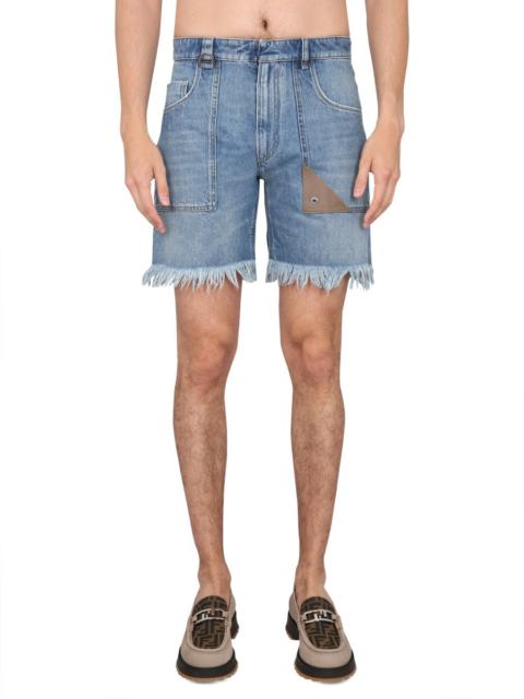 FENDI Fendi Men Denim Bermuda Shorts