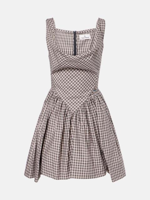 Vivienne Westwood Mini Sunday checked draped cocktail dress