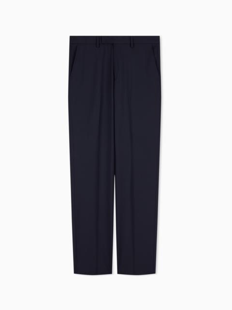 EMPORIO ARMANI TROUSERS IN NATURAL STRETCH TROPICAL LIGHT WOOL
