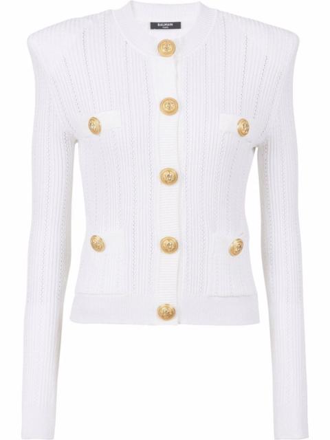Balmain fine-knit button-fastening cardigan