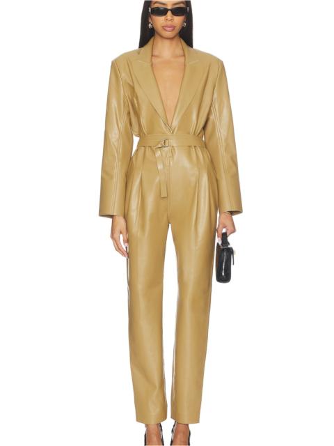 NORMA KAMALI Easy Fit Single Breasted Tapered Leg Jumpsuit