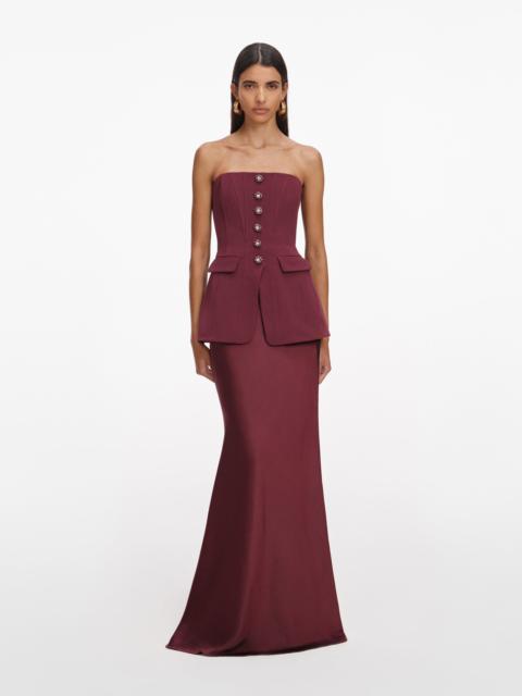 self-portrait Burgundy Bandeau Maxi Dress