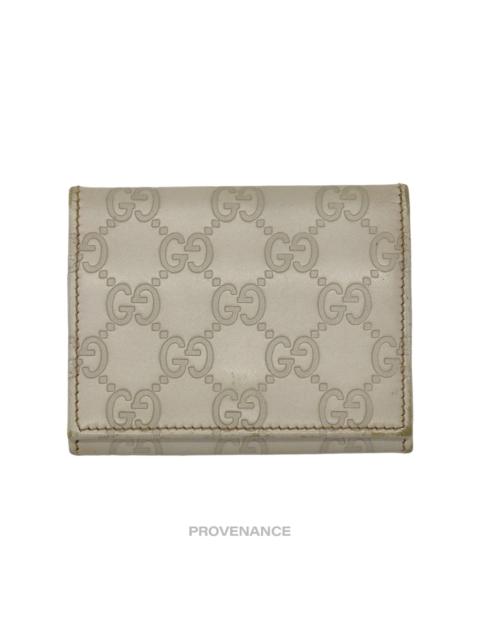 GUCCI Gucci Snap Card Wallet - Ivory GG Guccissima Leather
