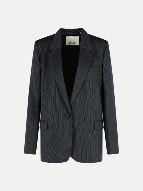 'OMELIA' BLACK VIRGIN WOOL BLEND BLAZER