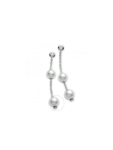 MIKIMOTO Mikimoto Pearls in Motion Akoya Pearl & Diamond Earrings 7-7.5mm