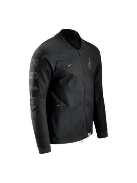 Nike Nike NBA Cleveland Cavaliers Solid Color Alphabet Numeric Stand Collar Zipper Jacket Black 860792-01