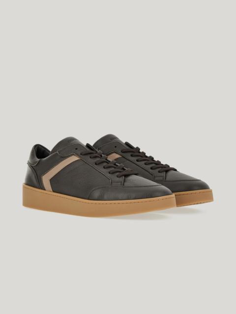 Canali CANALI NUVOLA SNEAKERS DERBY IN DEERSKIN AND SHEEPSKIN WITH RUBBER SOLE BROWN