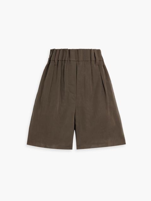 Brunello Cucinelli Pleated cotton-organdie shorts