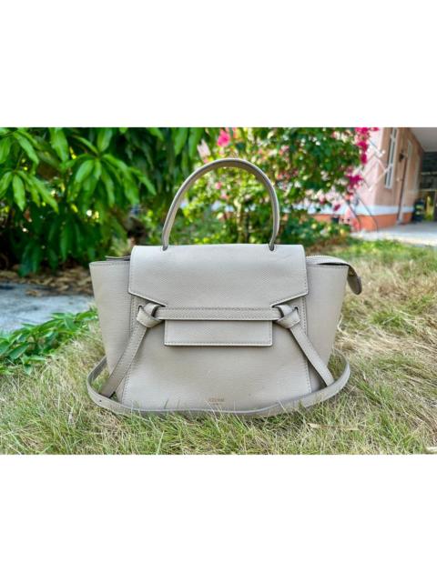 CELINE Authentic Celine Grained Calfskin Micro Belt Bag