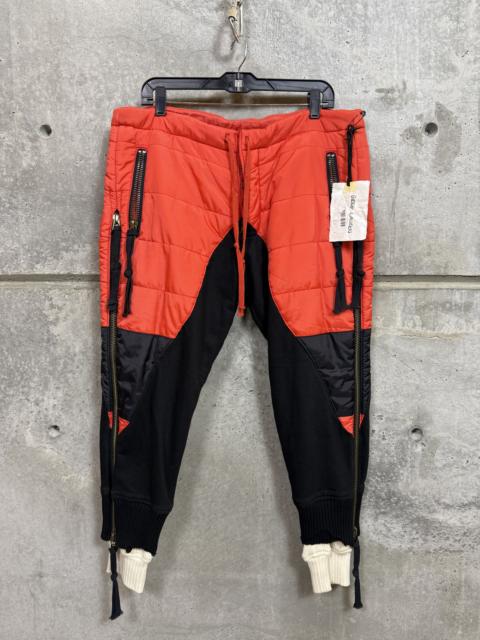 Greg Lauren Greg Lauren Red Puffy Zip Pant