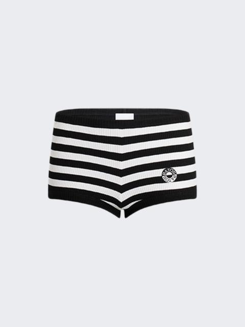 PATOU Stripes Rib Short Black And White Stripes