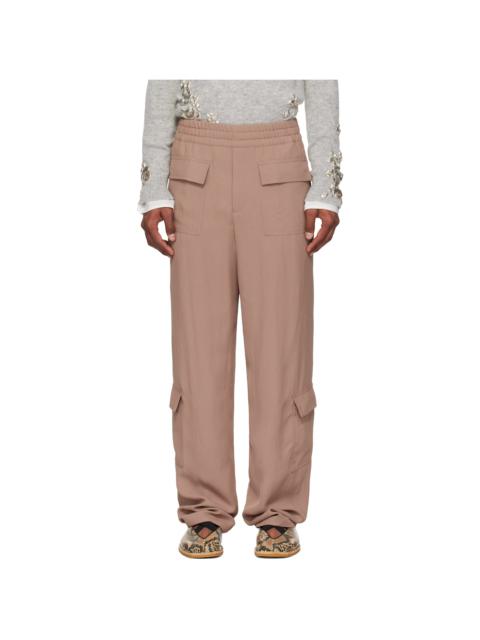 Dries Van Noten Pink Twill Cargo Pants