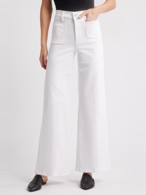 FRAME FRAME Le Slim Palazzo Patch Pocket High Waist Wide Leg Jeans in White at Nordstrom