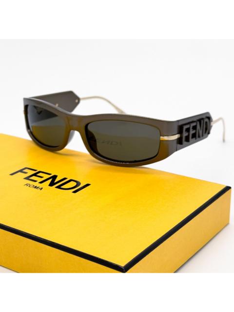 FENDI NEW FENDI FE40120I 45E SHINY BROWN WOMEN SUNGLASSES
