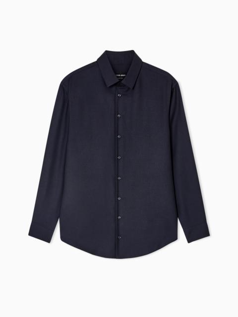 GIORGIO ARMANI REGULAR-FIT SHIRT IN CASHMERE AND SILK TWILL