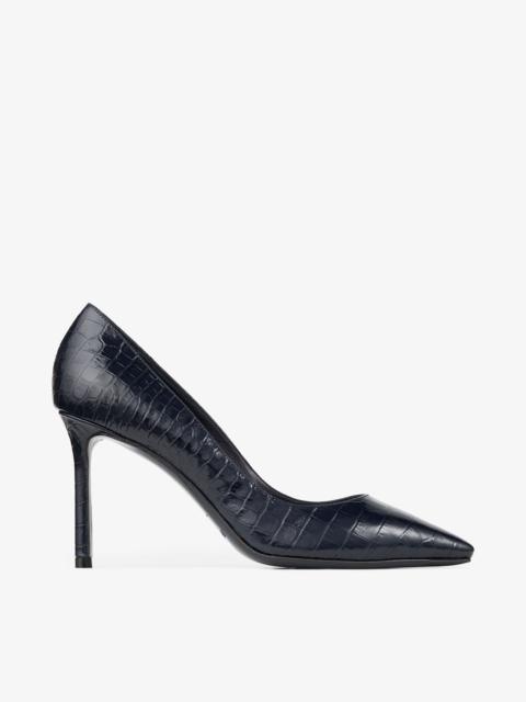 JIMMY CHOO Romy 85
Marine Croc Embossed Leather Pumps