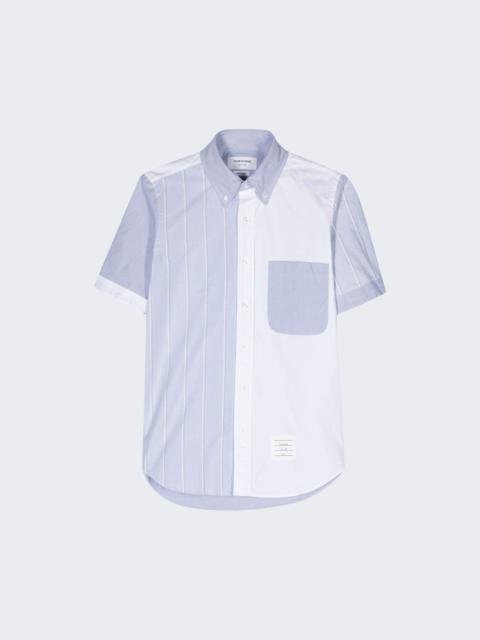 Thom Browne Shadow Stripe Oxford Short Sleeve Shirt Blue