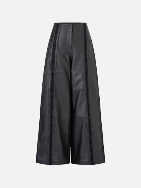 CAMILLA LEATHER WIDE LEG PANT