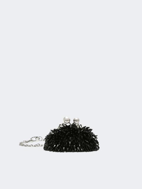 WEEKEND Max Mara Mini Pasticcino Bag in satin with rhinestones - BLACK